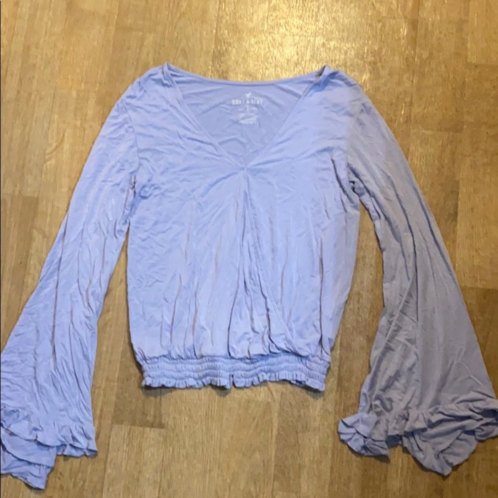 American Eagle Vneck Wrap Long Sleeve